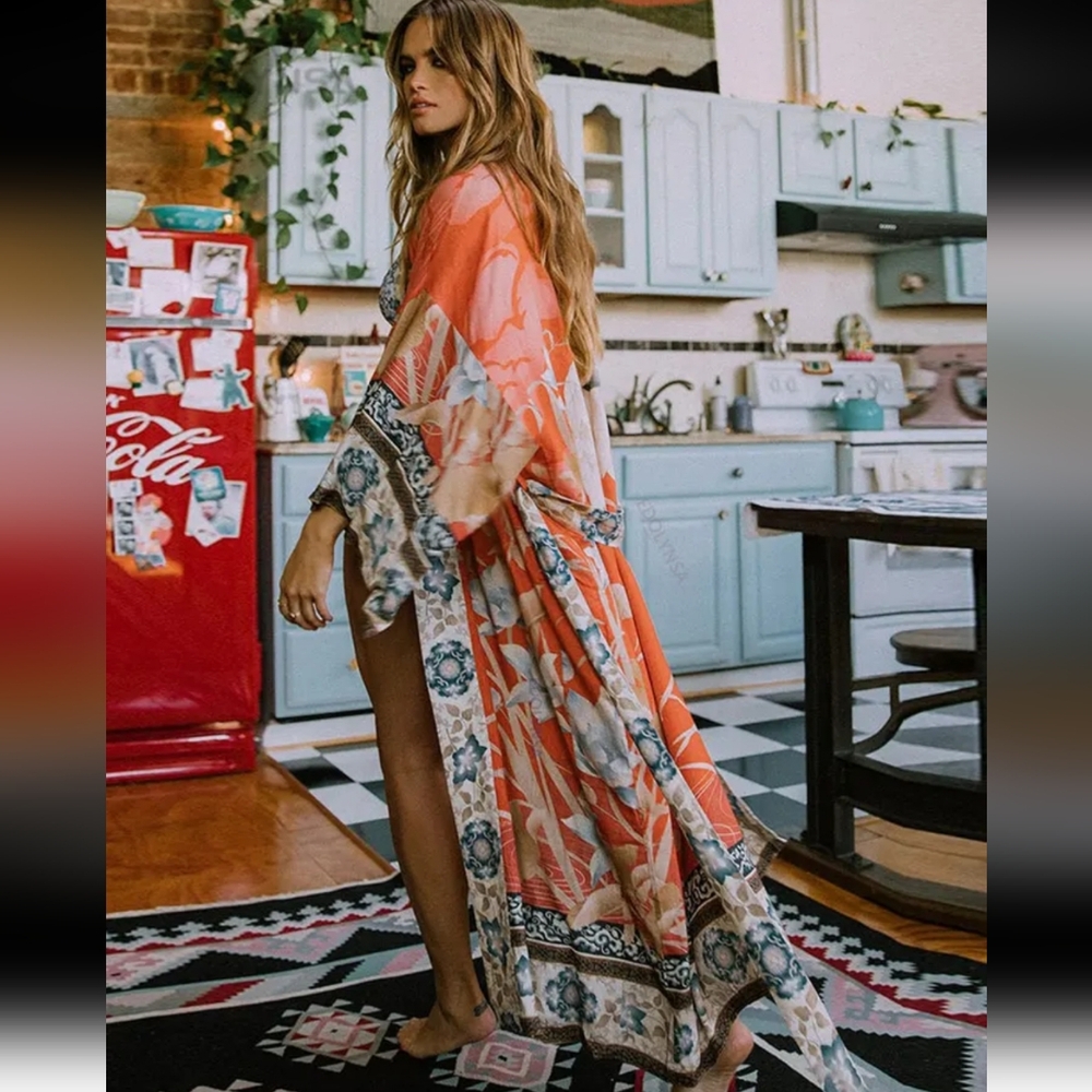 Bohemian Gypsy floral kimono